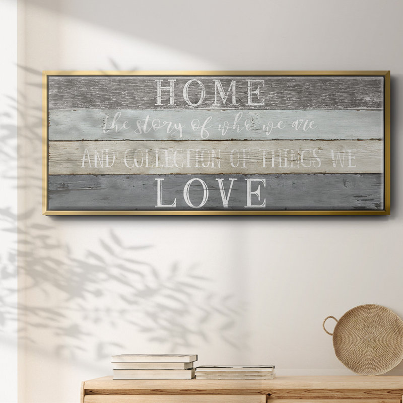 Home Love- Framed Canvas, 12" H x 30" W