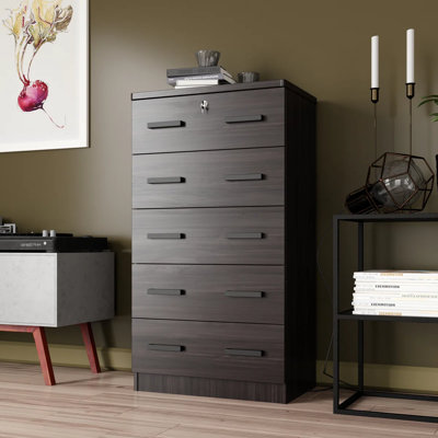 Clifton Better Home Products Olivia Wooden Tall 5 Drawer Chest Bedroom Dresser by Latitude Run