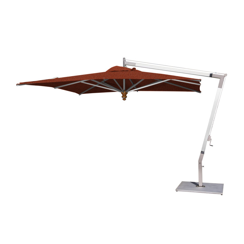 Pendulum 11.5' Square Cantilever Umbrella, Sazon, Double Stack Plate - Large