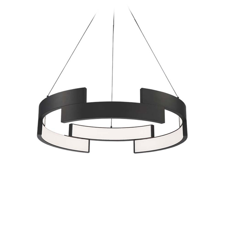 Frampton 1 - Light LED Unique/Statement Pendant, 20 Inches, Black
