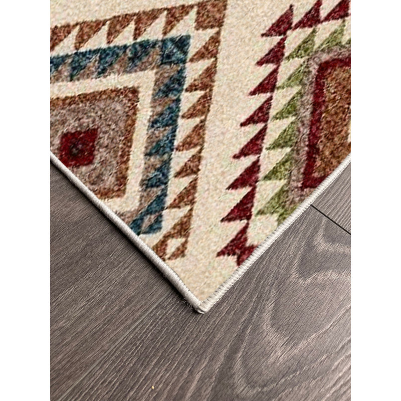 Tapis en coton Taliyah, Tapis de couloir 2 pi 7 po x 6 pi 7 po