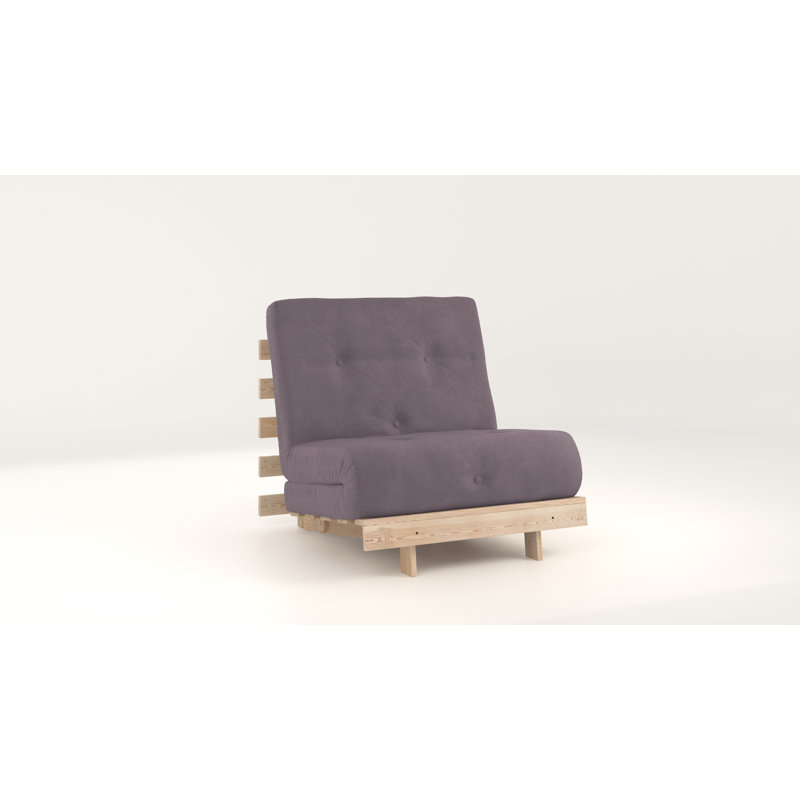 Chenango 75cm Upholstered Futon Chair, Lilac