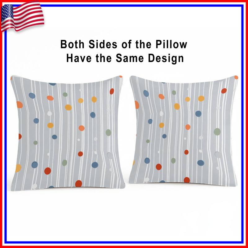 Polka Dots Throw Pillow, Pattern Double Sided Pillows, 20 x 20 inches