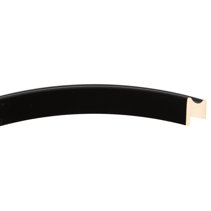 Miroir d’appoint ronde encadrée Azalaya, H 16 po x l 16 po, Noir mat
