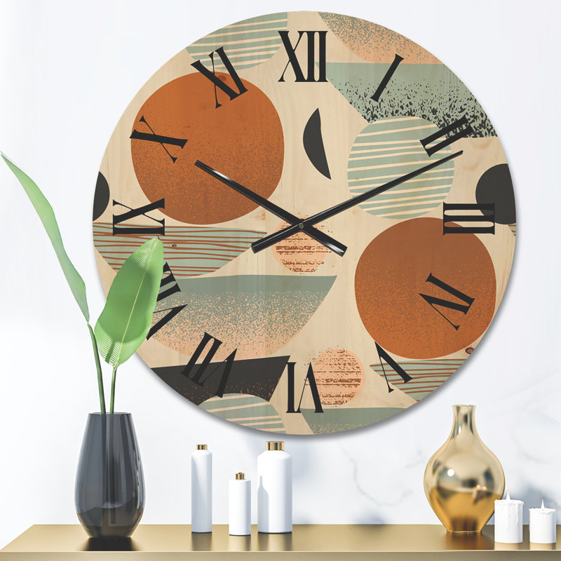 Horloge murale Shapes with Suns and Moons I, Petit
