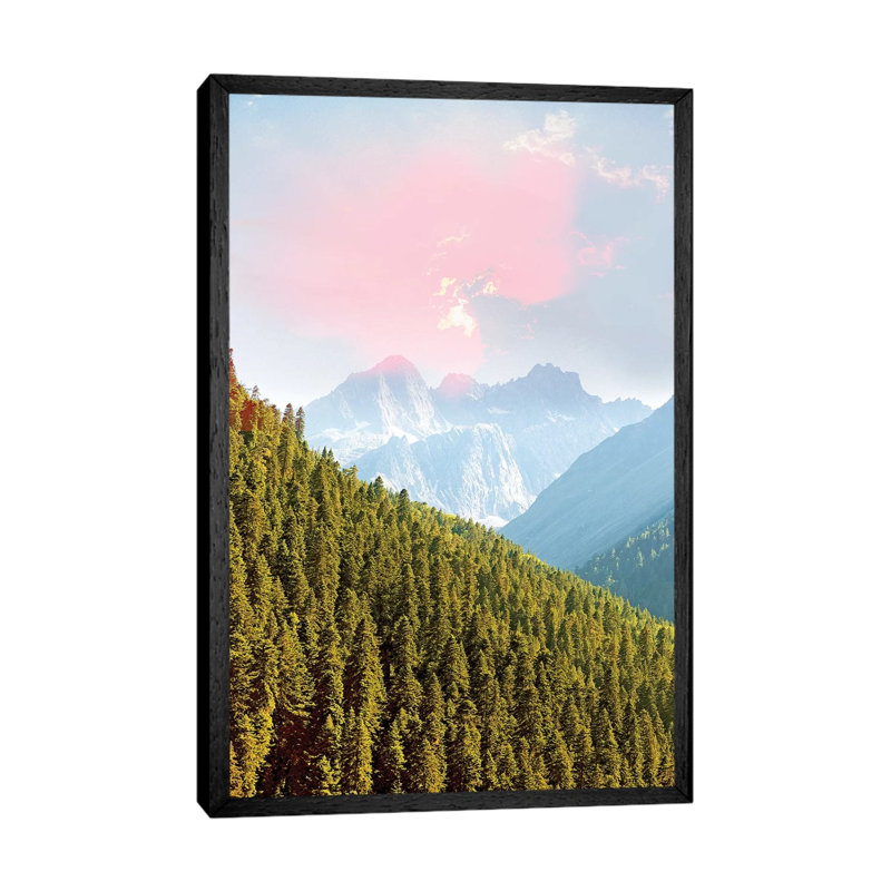 Evergreen - Print on Canvas, Black Framed, 101.6cm H x 66.04cm W x 3.81cm D