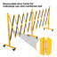 Metal Expandable Barricade Gate, 16 ft Folding Security Gate, Expandable Mobile Barricade, Folding Safety Barricade with Wheels, for Construction Site Traffic Control Garage