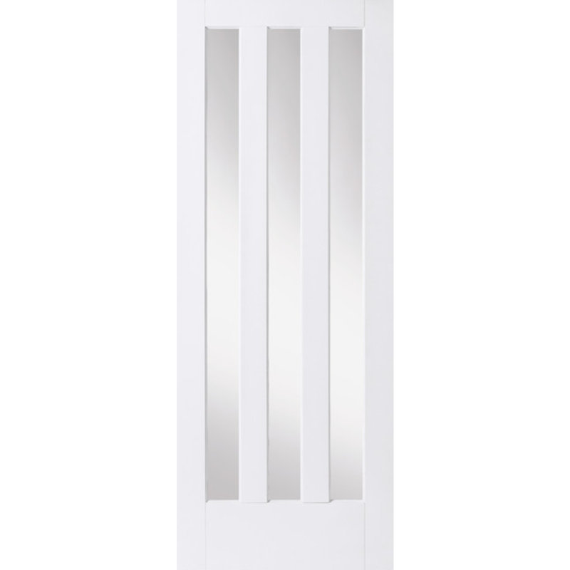 Lilou Veneer Sliding Doors Primed, 198.1cm H x 61cm W x 3.5cm D