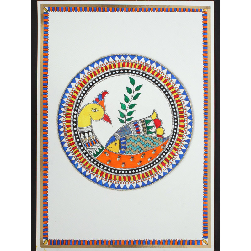Madhubani paon | Magnifique peinture Madhubani | Papier 300 g / m² | Par Ritu