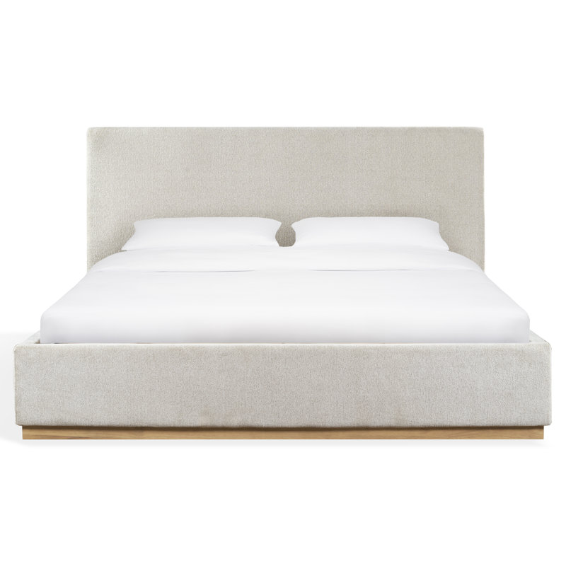 Harwich Upholstered Low Profile Platform Bed, Queen, Ivory