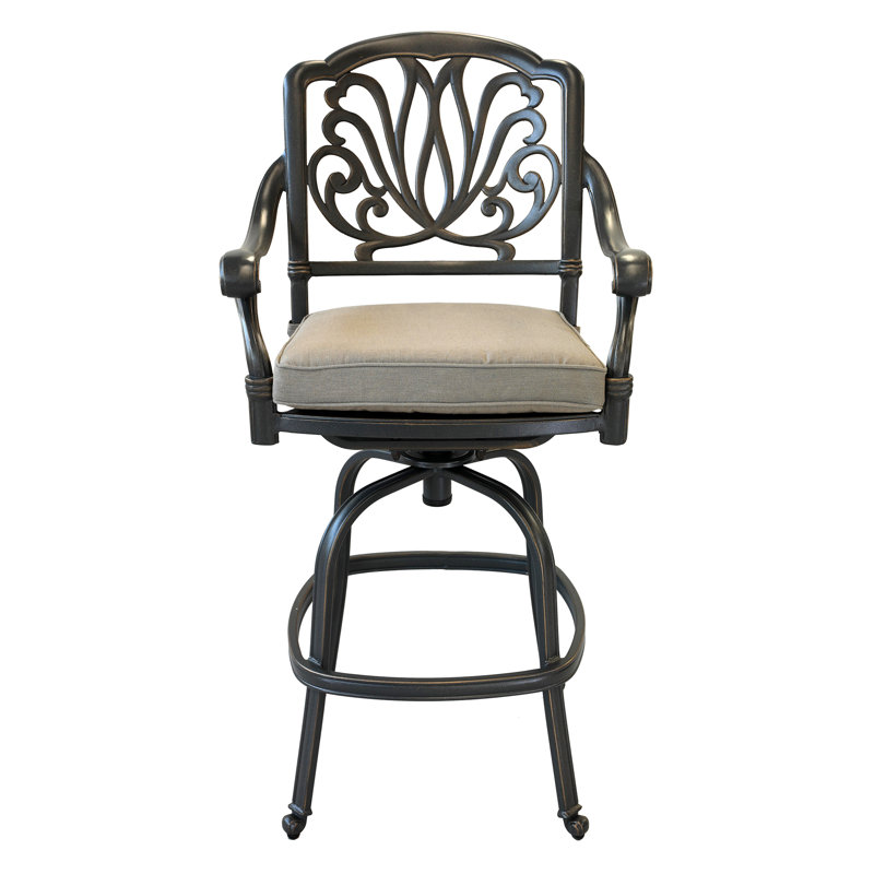 Tabouret de bar avec coussin Kaneidra, Ardoise coulée