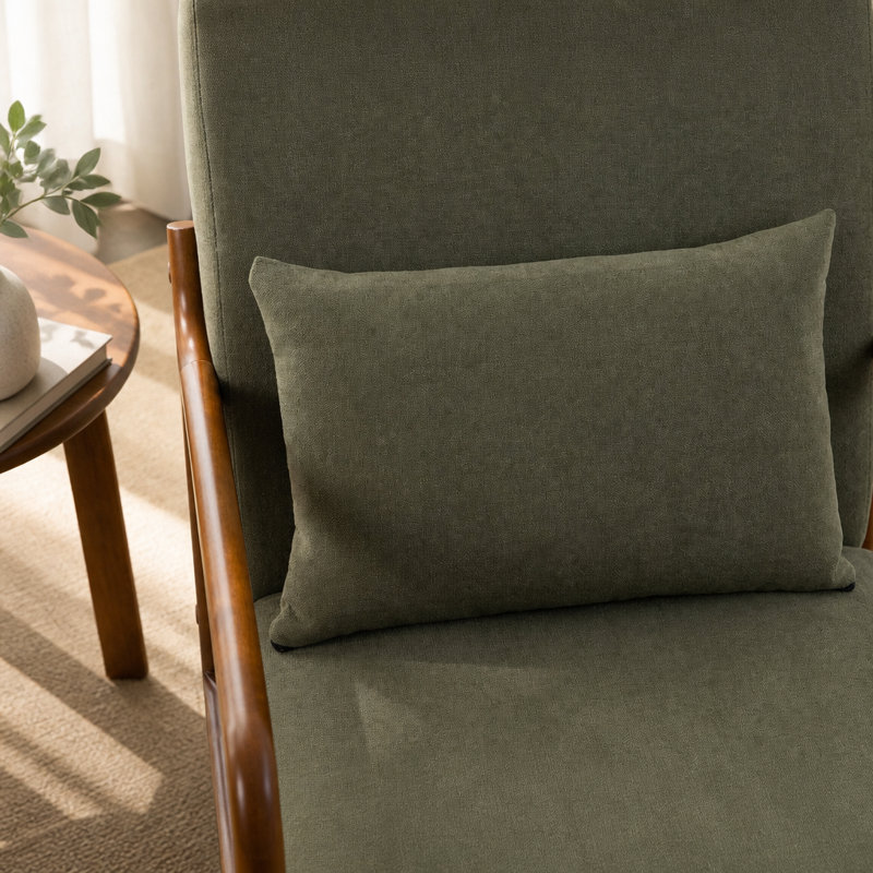 Chaise d'appoint moderne avec structure en bois, Lin de coton, Blanc antique