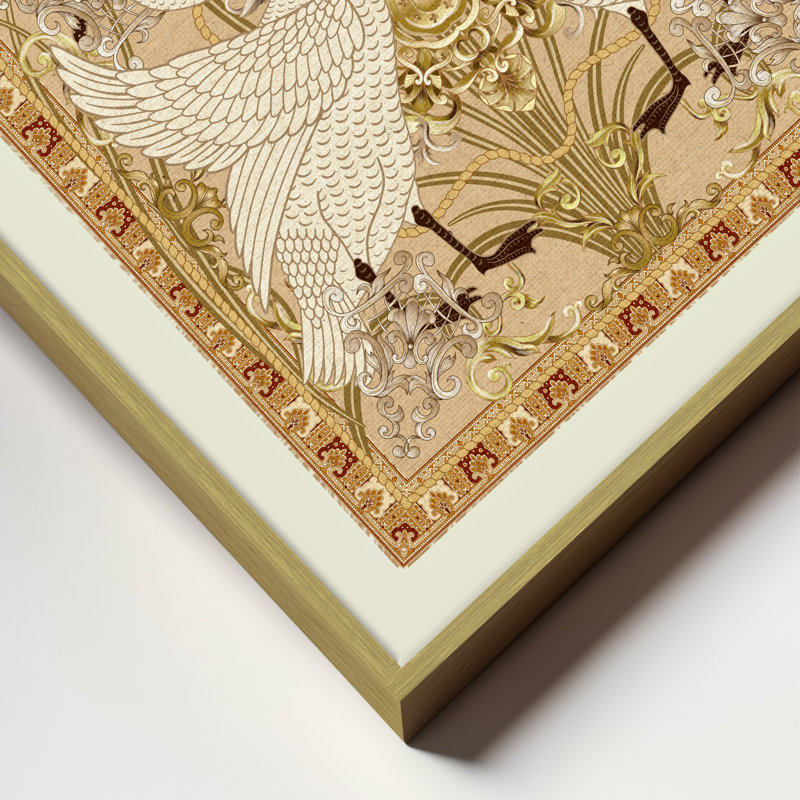 Swan Allegory, 20" H x 20" W, Gold