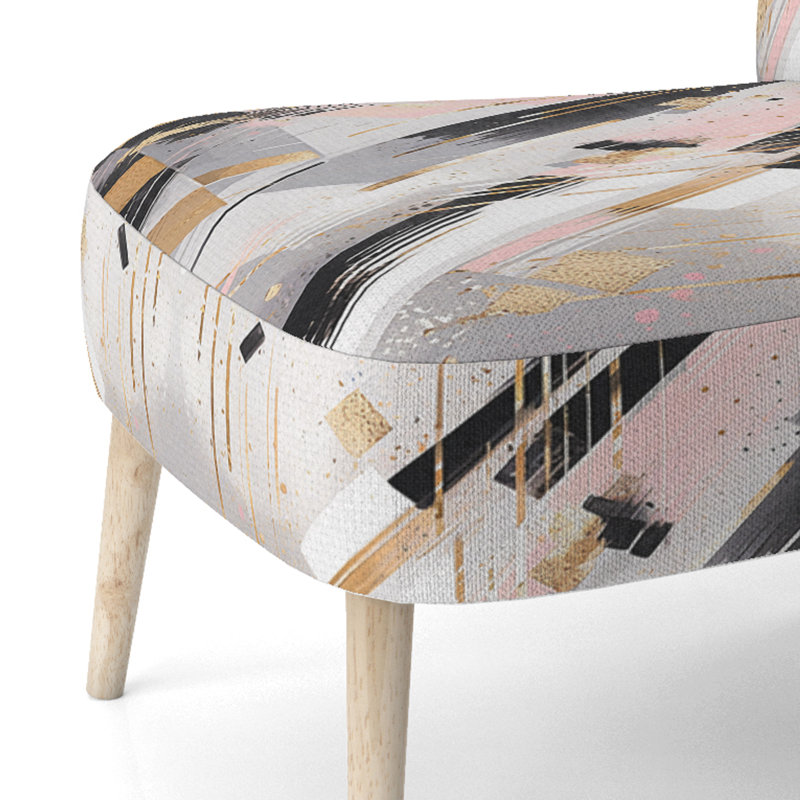 Symmetric Abstractions III - Chaise d'appoint rembourrée moderne, fauteuil d'appoint Modern Cubism