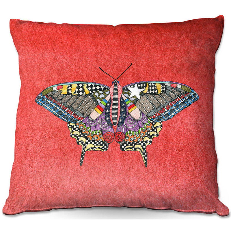  Coussin décoratif Couch Butterfly, 18 po x 18 po, Melon d'eau