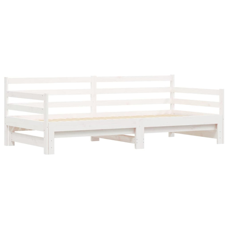 Solid Wood Daybed with Trundle, White