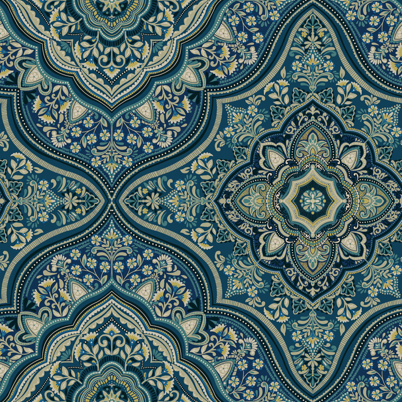 Cavonte 8.23m x 68.58cm Matte Wallpaper Roll, Blue/Green