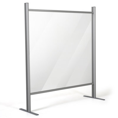 Metal/Glass 1 Panel Sneeze Guard with Pass Through Window