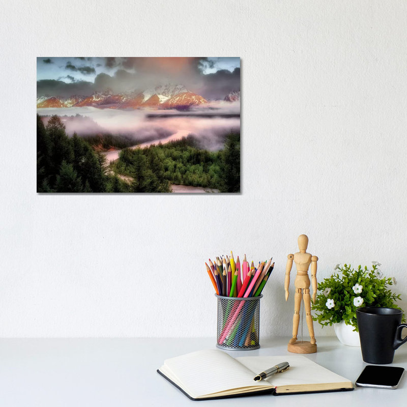 Teton Sunrise by Dennis Frates - Wrapped Canvas Print, 20.32 cm H x 30.48 cm W
