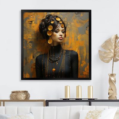«1950S Gold and Black Woman Beauty I - Fashion», art mural