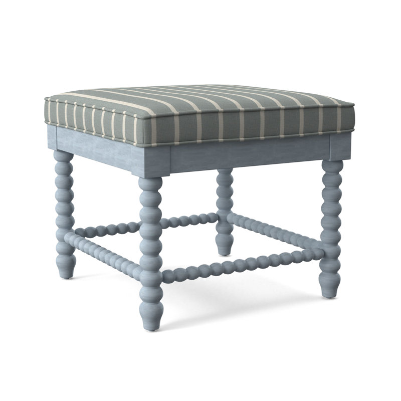 Lind Island Upholstered Bench, Elite Chocolate, Sea Glass Finish