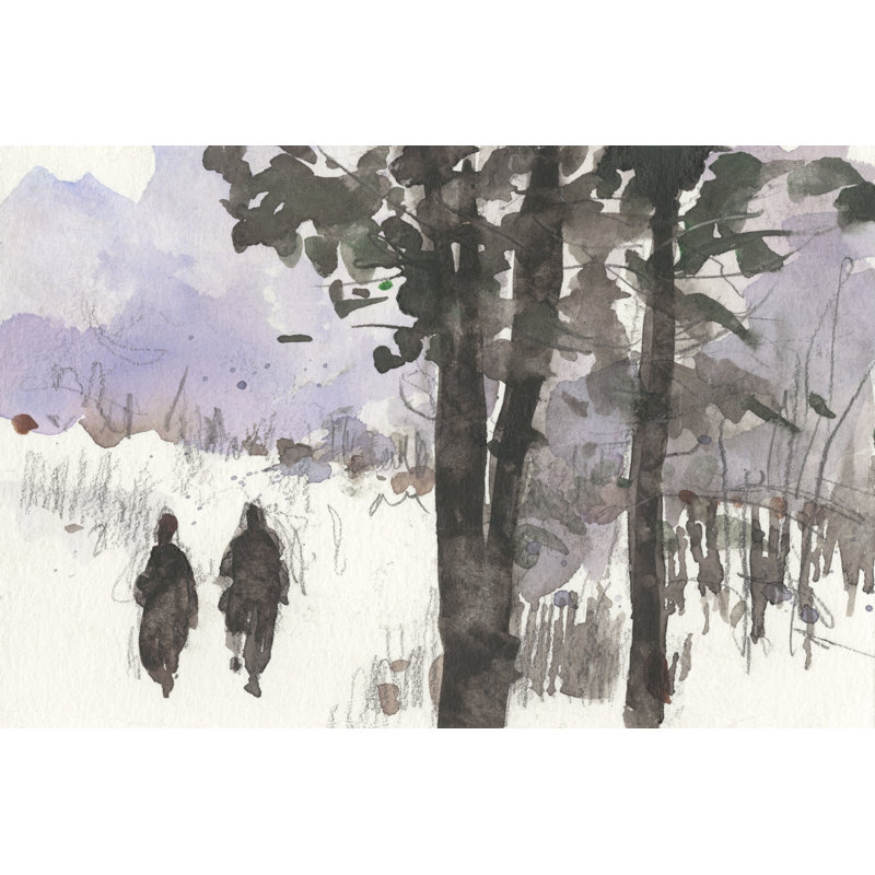 Woodland Sketch I - Wrapped Canvas Painting, 30cm H x 46cm W x 3.8cm D