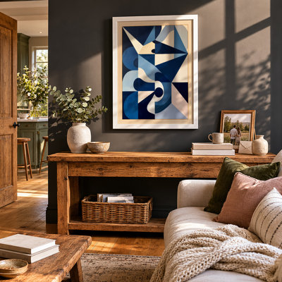 Angular Geometry Geometric - Framed Print