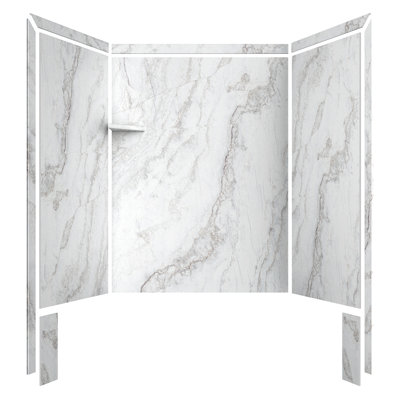 Contour de baignoire / douche en alcôve l 60 po x P 36 po x H 80 po FlexStone Royale