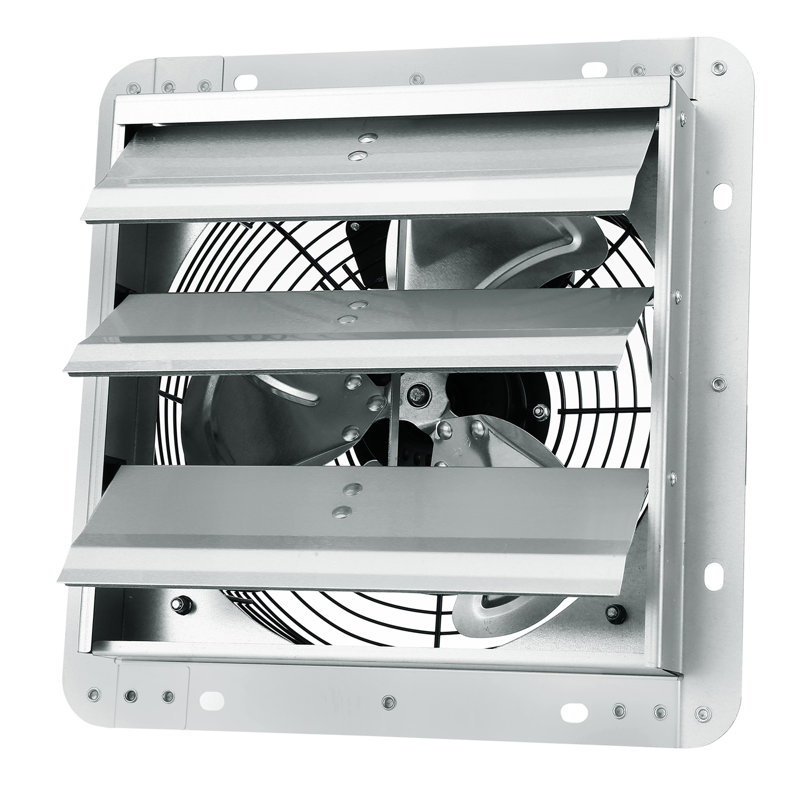 Ventilateur d'extraction à obturateur 10 po, 820 pi³ / min, ventilateur de grenier mural en aluminium avec moteur à courant alternatif, ventilation et refroidissement pour serres, garages, remises, magasins, FCC
