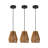 7" Set Of 3 Rustic Hemp Rope Pendant Light, Handcrafted Farmhouse Hanging Light Fixture, Adjustable Height Ceiling Lamp