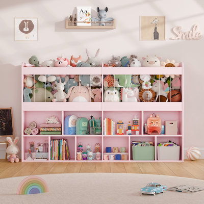 39.4"H Nursery Toy Boxes Organizer,240L Kids Stuffed Animal Storage with 10 Open Cube Bookcase,Kids Bookshelf for Playroom, Kids Room, Nursery, Living