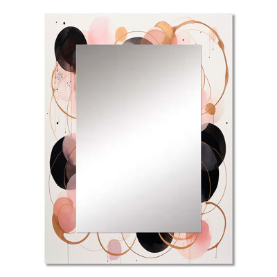 Dreams Of The Heart Watercolor Vintage Pink Gold - Geometric Mirror, Pink Unique Wall Mirror, Printed Metal Art