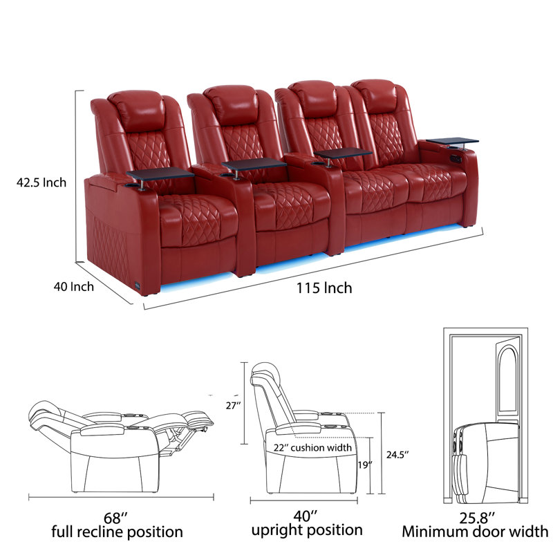 Fauteuil de cinéma inclinable Power Zero Gravity, Rouge