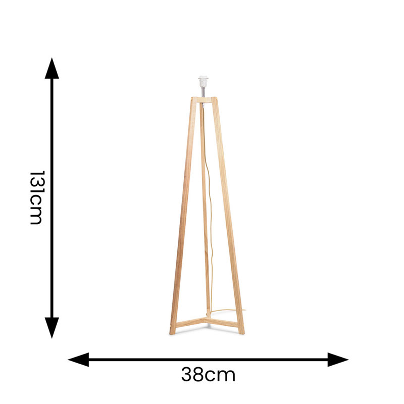 Rhavyn 131cm Traditional Floor Lamp, Oak