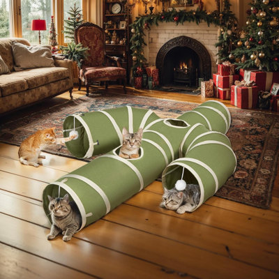 Collapsible Cat Tunnel Cactus-Shaped