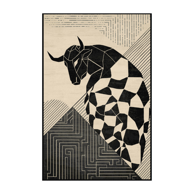 Tapis à motif géométrique moderne et élégant Wimberley Minotaur, 6 x 9