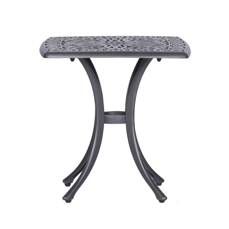 Table de bout en aluminium pour jardin - Weather- And. Rouille, pratique. 21 po x 21 po x 21 po, rouille d'extérieur 9 lb - Fabrication.