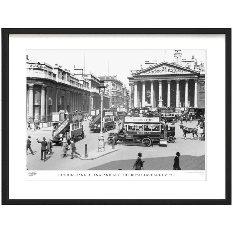 London, Bank Of England And The Royal Exchange C1910 by Francis Frith - Single Picture Frame Print, 45cm H x 60cm W x 2.3cm D