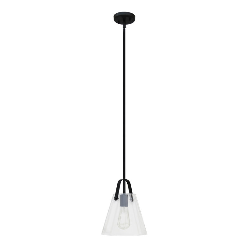 Luminaire suspendu à 1 lumière pour îlot de cuisine, Noir, Noir
