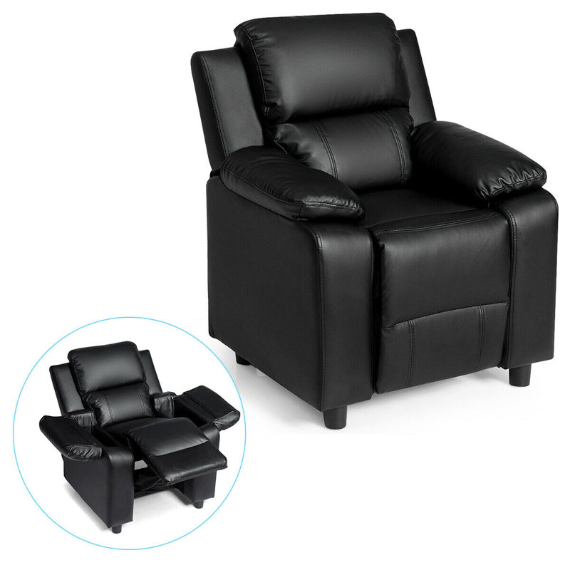 Fauteuil inclinable avec compartiment de rangement Jan, Noir