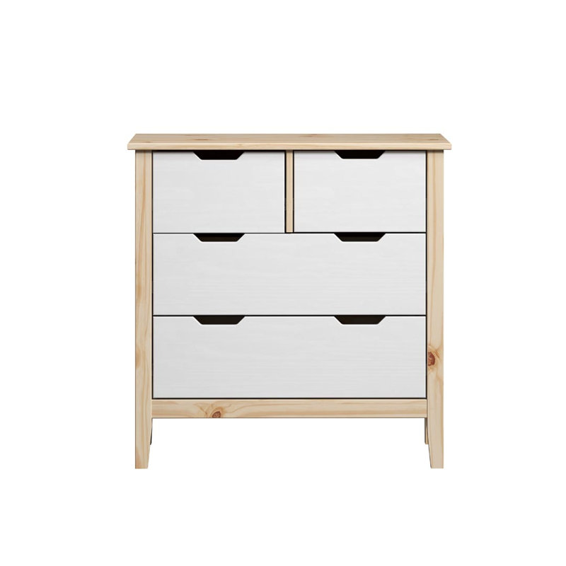 Leonit 4 - Drawer Chest of Drawers, White/Natural
