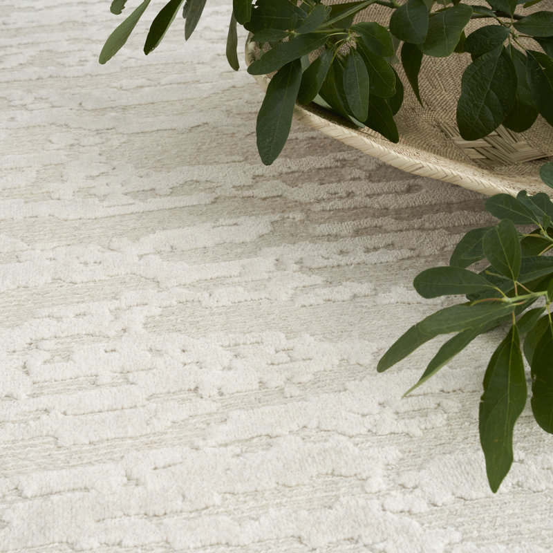 Nourison Theos 2' x 3' Ivory Modern Indoor Rug, Rectangle 2' x 3', Ivory