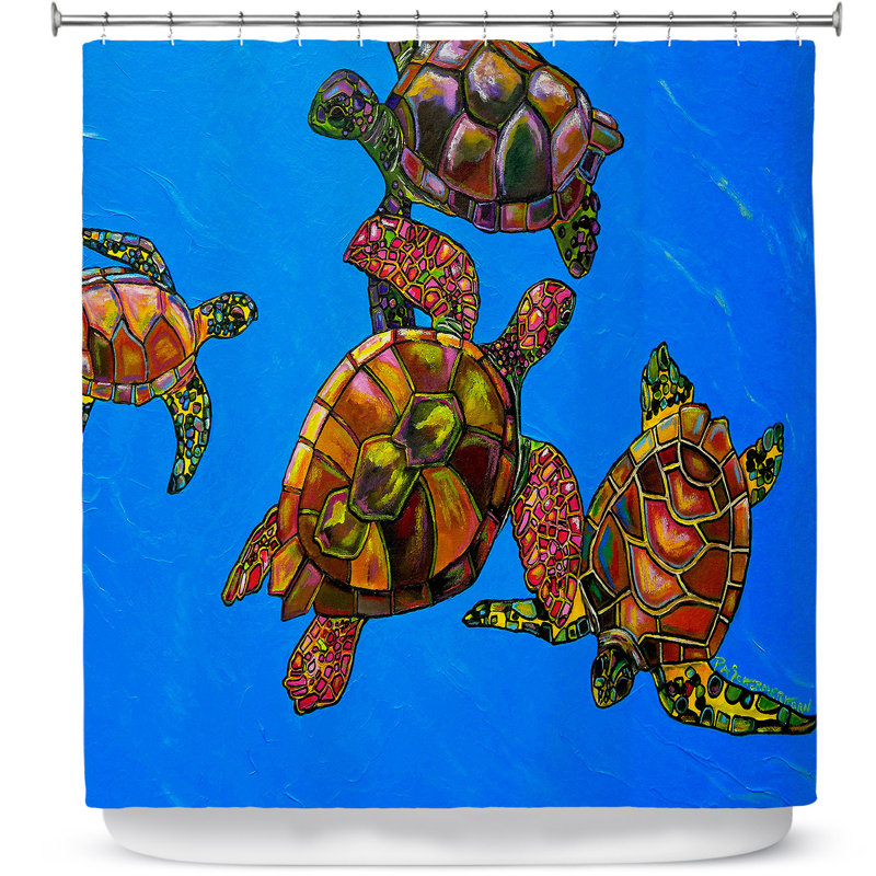 Rideau de douche simple turtles Hollon