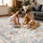 Farmhouse Floral  Area Rug Washable with Non-Slip for Playroom Living Room Bedroom -Pink-1416501203-1414935516