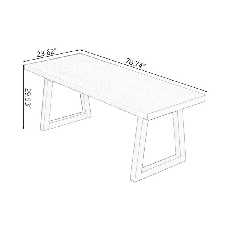 Burlywood Rectangular Solid Wood desks, 29.53" H x 78.74" W x 23.62" D