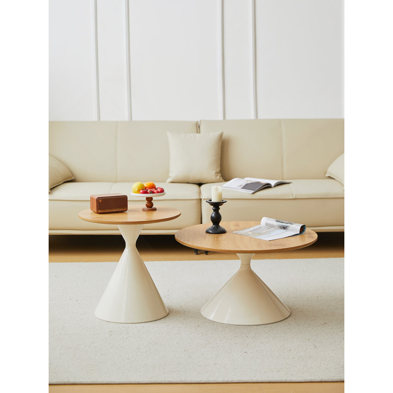 TABLE RONDE BLANC + BOIS