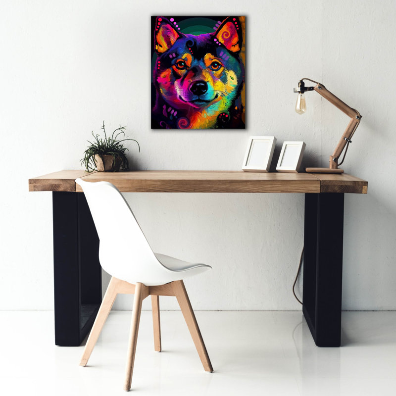  «Shiba Close Up» par Dean Russo, art mural sur toile, 20 po x 24 po