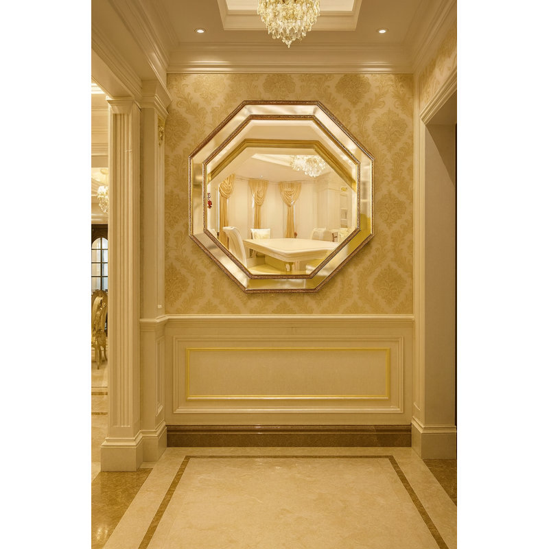 Infinity Octagon Solid Wood Beveled Mirror