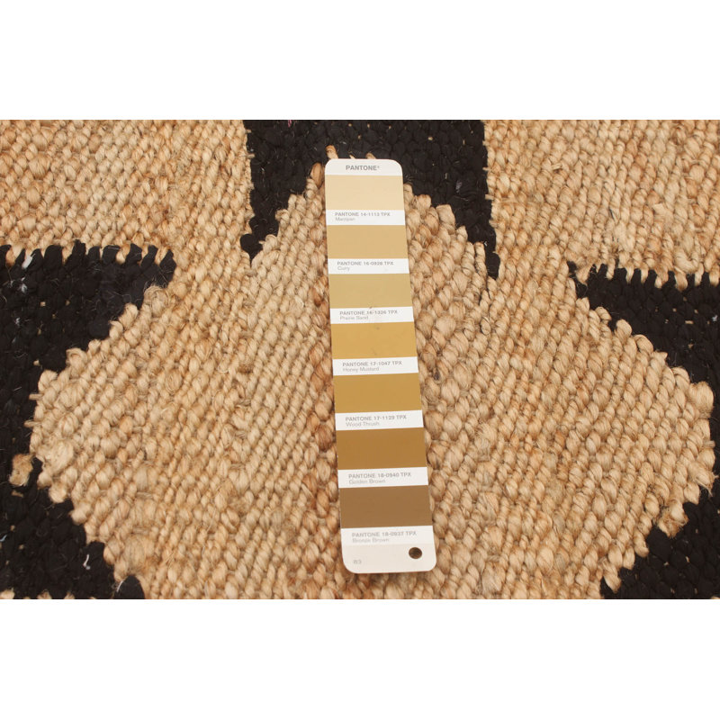 Tapis brun clair tissé à plat à la main Burson