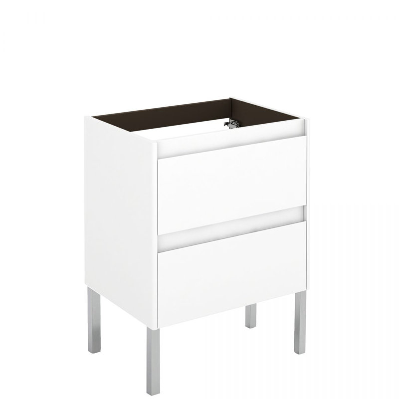 Ensemble de meuble-lavabo simple 24 po Ambra, Blanc brillant